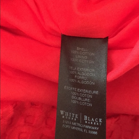 White House Black Market Strapless Coral Eyelet Dress.  Size 6.  Like New. - Picture 9 of 10